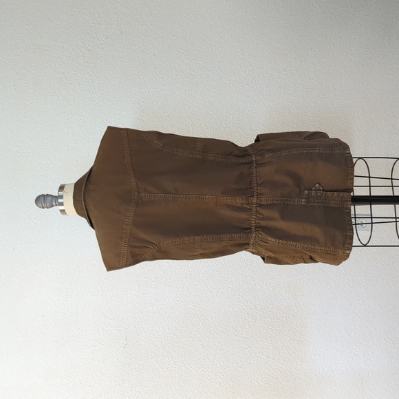 A.L.C. Canvas Zip From Drawstring Vest Olive Green S streetwear military rustic - Picture 2 of 10